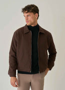 Men's Brown Regular Fit Jacket - Bossago