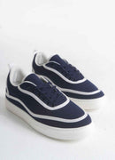 Men's Canvas Dark Blue Sneakers - 625