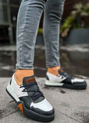 Men's Casual White Anthracite Sneakers - 067