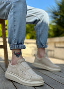 Herren-Casual-Sneaker aus beigem Wildleder – 0307