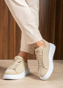 Zapatillas Casual de ante beige para hombre - 2623
