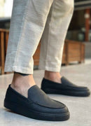 Men's Casual Black Loafers - 0241