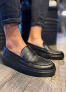 Men's Casual Black Loafers - 400