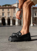 Men's Casual Black Loafers - 779