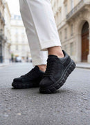Men's Casual Black Suede Sneakers - 144