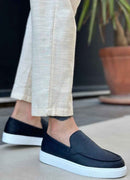 Men's Casual Black White Loafers - 0241