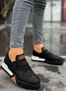 Men's Casual Black White Sneakers - 067