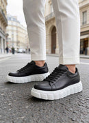 Men's Casual Black White Sneakers - 144