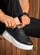 Men's Casual Black White Sneakers - 985