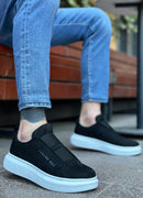 Herren-Casual-Sneaker aus schwarzem und weißem Wildleder – 0307