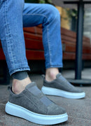Herren-Casual-Sneaker aus grauem Wildleder – 0307