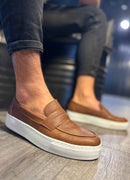 Men's Casual Tan Loafers - 400