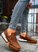 Men's Casual Tan Sneakers - 067