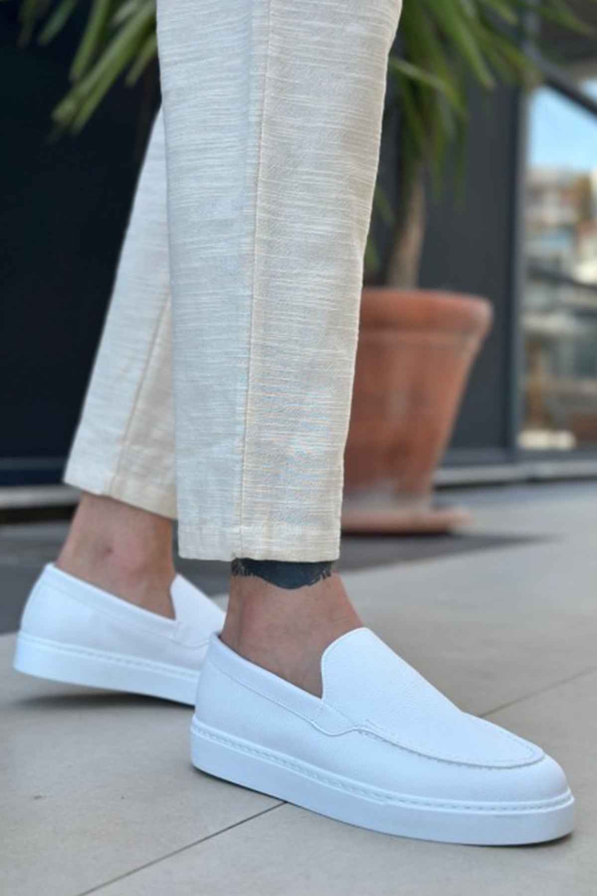 Men's Casual White Loafers - 0241 – Basoles