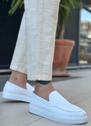 Men's Casual White Loafers - 0241