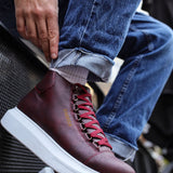 Men's Claret Red Boots - 258