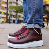 Men's Claret Red Boots - 258