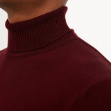Men's Claret Red Regular Fit Knit Sweater - HTU
