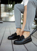 Men's Classic Black Loafers - 002