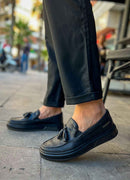 Men's Classic Black Loafers - 127