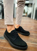 Men's Classic Black Suede Shoes - 001