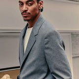 Men's Dark Gray Belted Oversized Suit - OTE