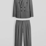 Men's Dark Gray Oversized Suit - 0005