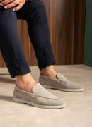 Men's Genuine Leather Beige Loafers - 2621