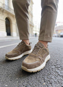 Men's Genuine Leather Brown Sneakers - 321