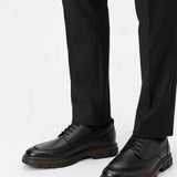 Men's leather lace-up classic shoes in black, textured upper and rubber sole