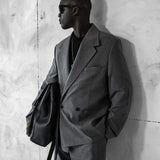 Men's Gray Oversized Suit - 0001