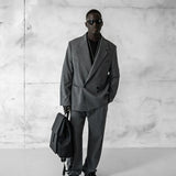 Men's Gray Oversized Suit - 0001