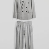Men's Gray Oversized Suit - 0005