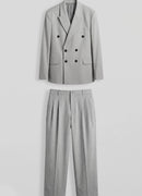 Men's Gray Oversized Suit - 0005