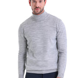 Men's Gray Regular Fit Knit Sweater - HTU