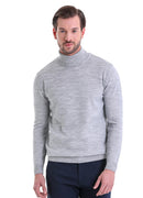 Men's Gray Regular Fit Knit Sweater - HTU