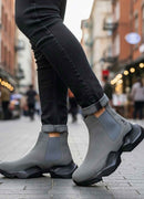 Men's Gray Suede Boots - 0444