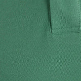 Men's Serin green polo shirt fabric knit texture close-up