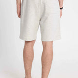 Men's light grey sweat shorts with elastic waistband and side pockets