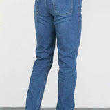 Light blue men's jeans with back yoke and rear patch pocket