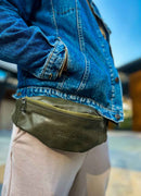 Men's Khaki Leather Crossbody Bag - CNT010