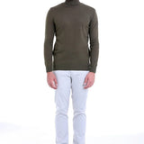 Men's Khaki Regular Fit Knit Sweater - HTU