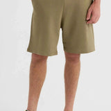 Men's olive khaki shorts with white drawstring waistband