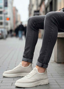 Men's Knit Beige Sneakers - 0911