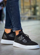 Men's Knit Black Sneakers - 2425