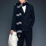 Men's Navy Blue Belted Oversized Suit - OTE