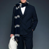 Men's Navy Blue Belted Oversized Suit - OTE