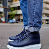 Men's Navy Blue Boots - 258