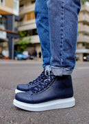 Men's Navy Blue Boots - 258