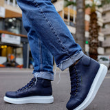 Men's Navy Blue Boots - 258